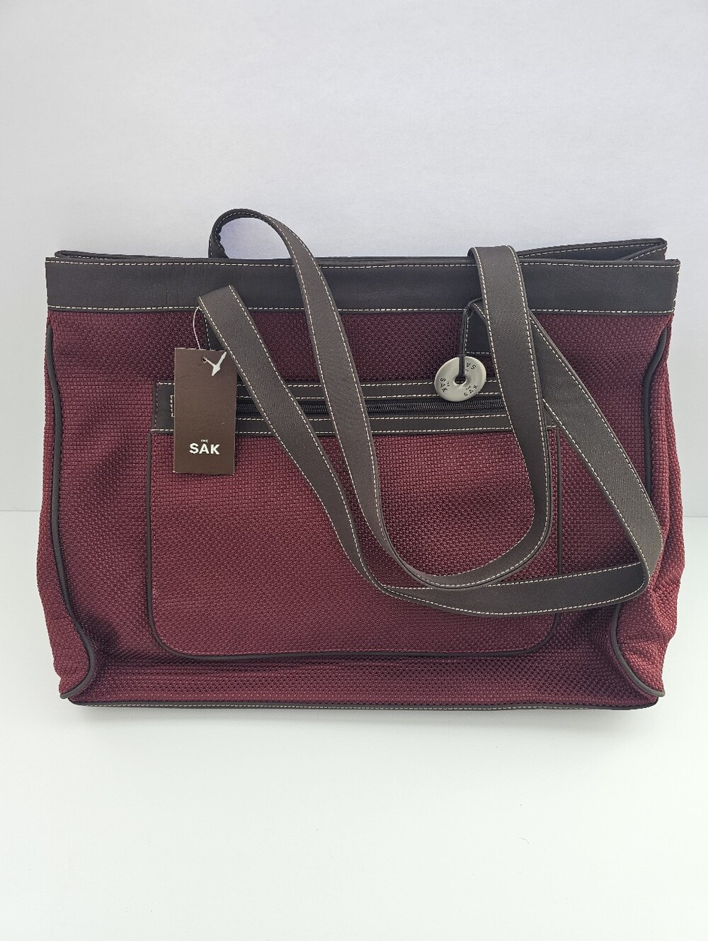 The Sak Burgundy Textured Tote Bag – Durable Everyday Carryall